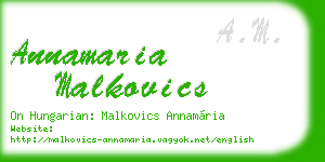 annamaria malkovics business card